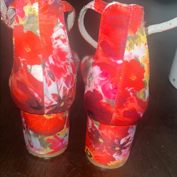 Betsey Johnson Floral Heels - Red, Pink, and Yellow - Picture 5 of 5